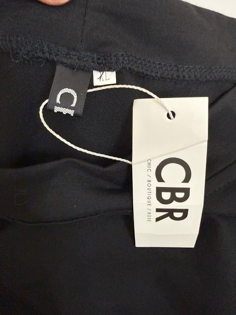 CBR Black Ruched Jersey Dress Sz XL NWT Adjustable Length