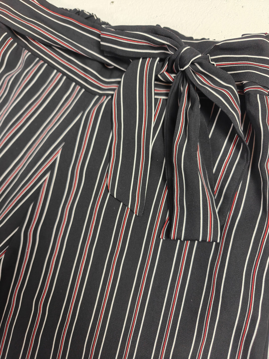 Womens West Kei Wide Leg Pants Black Striped Size Medium