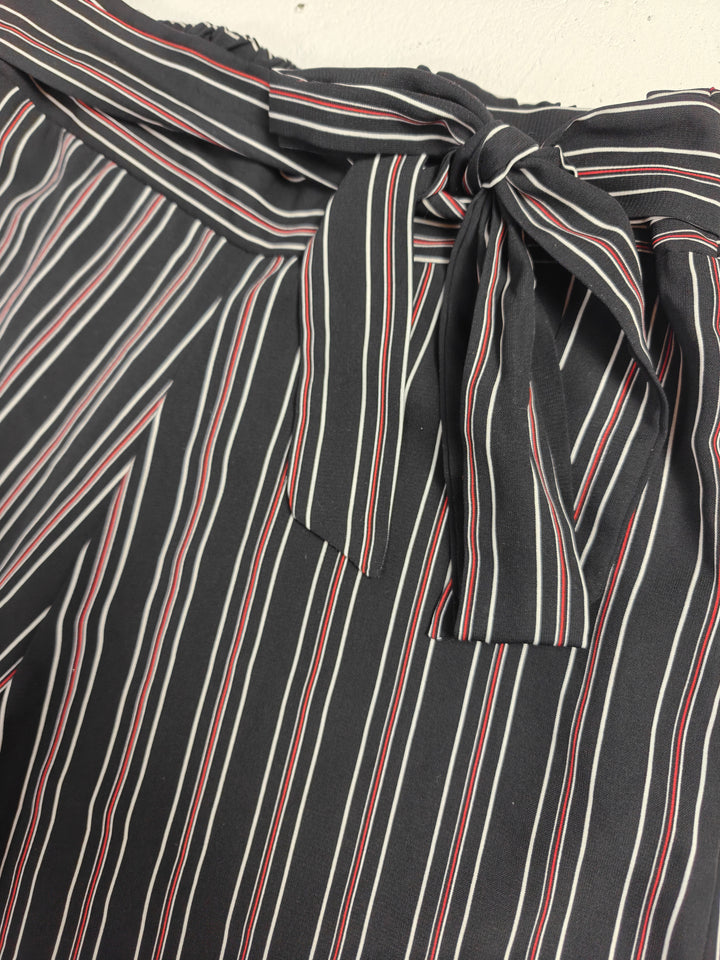 Womens West Kei Wide Leg Pants Black Striped Size Medium