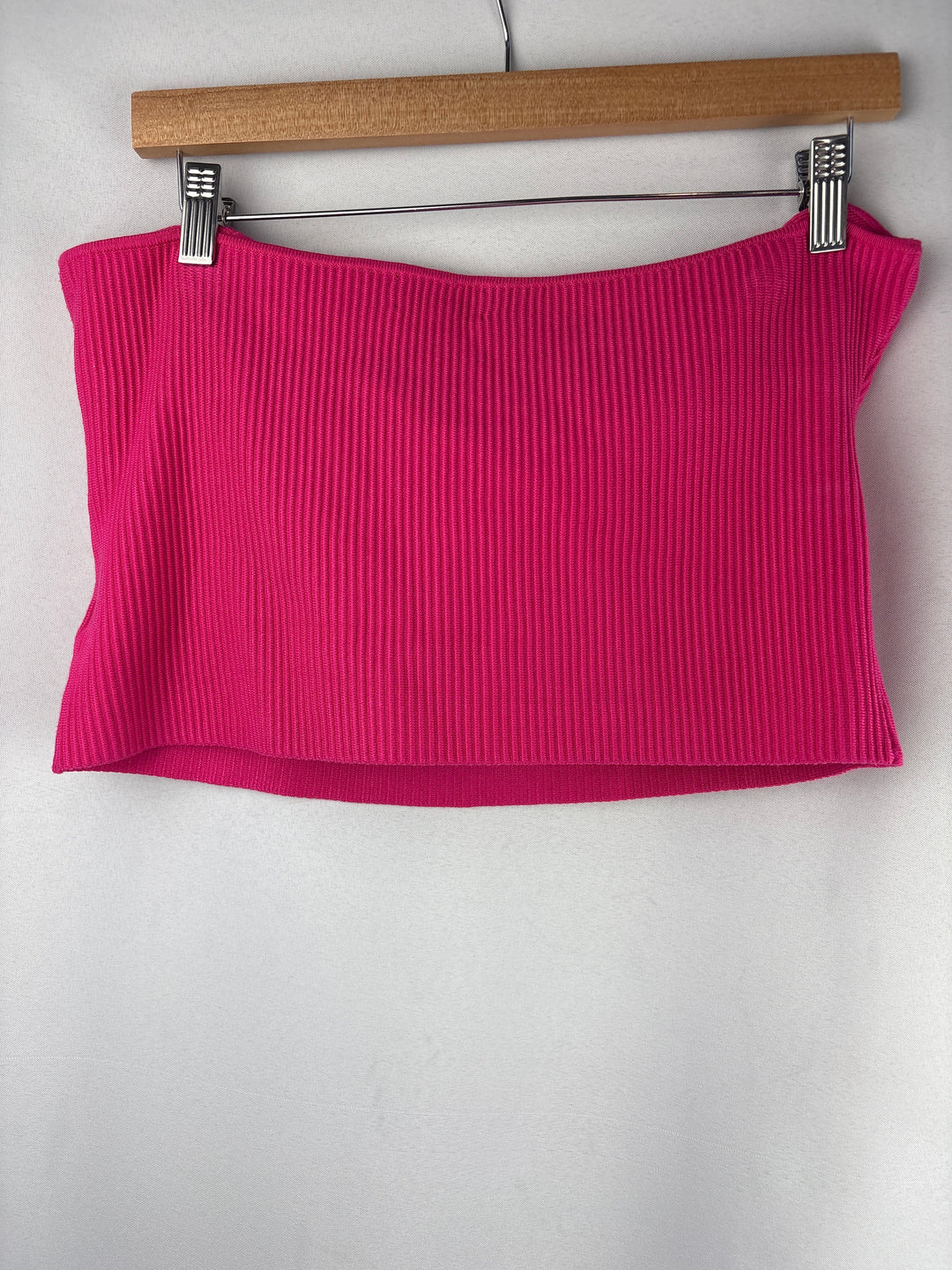 Women’s The Drop XL Hot Pink Ribbed Bandeau Top