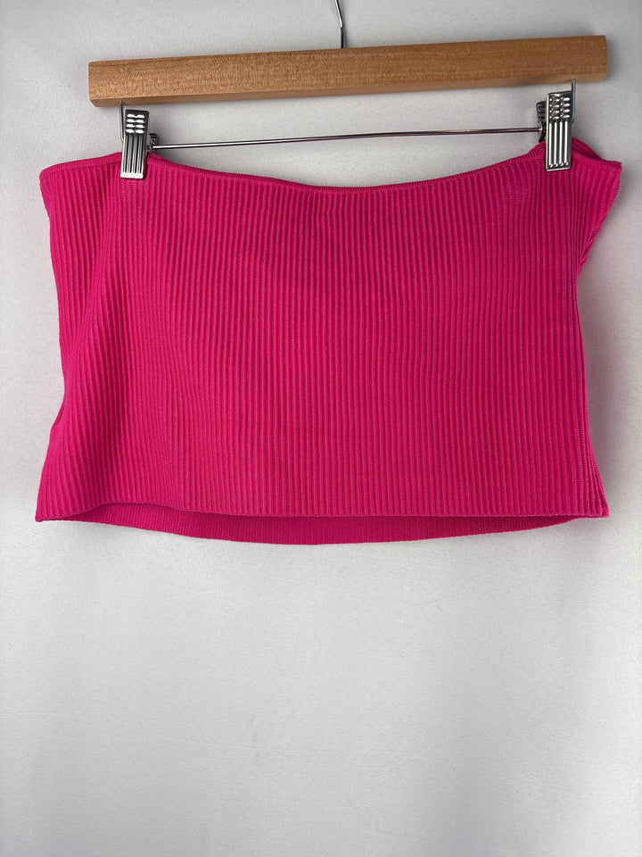 Women’s The Drop XL Hot Pink Ribbed Bandeau Top