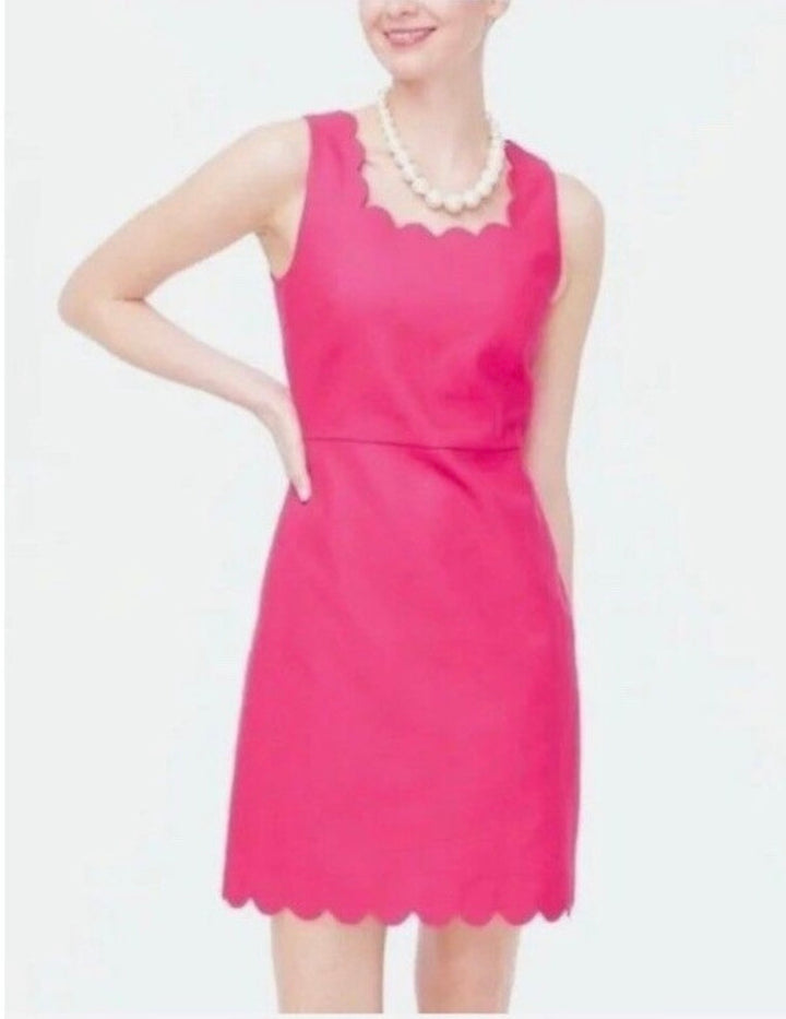 J.Crew Pink Scallop‑Edge Sheath Dress Sz14 NWOT