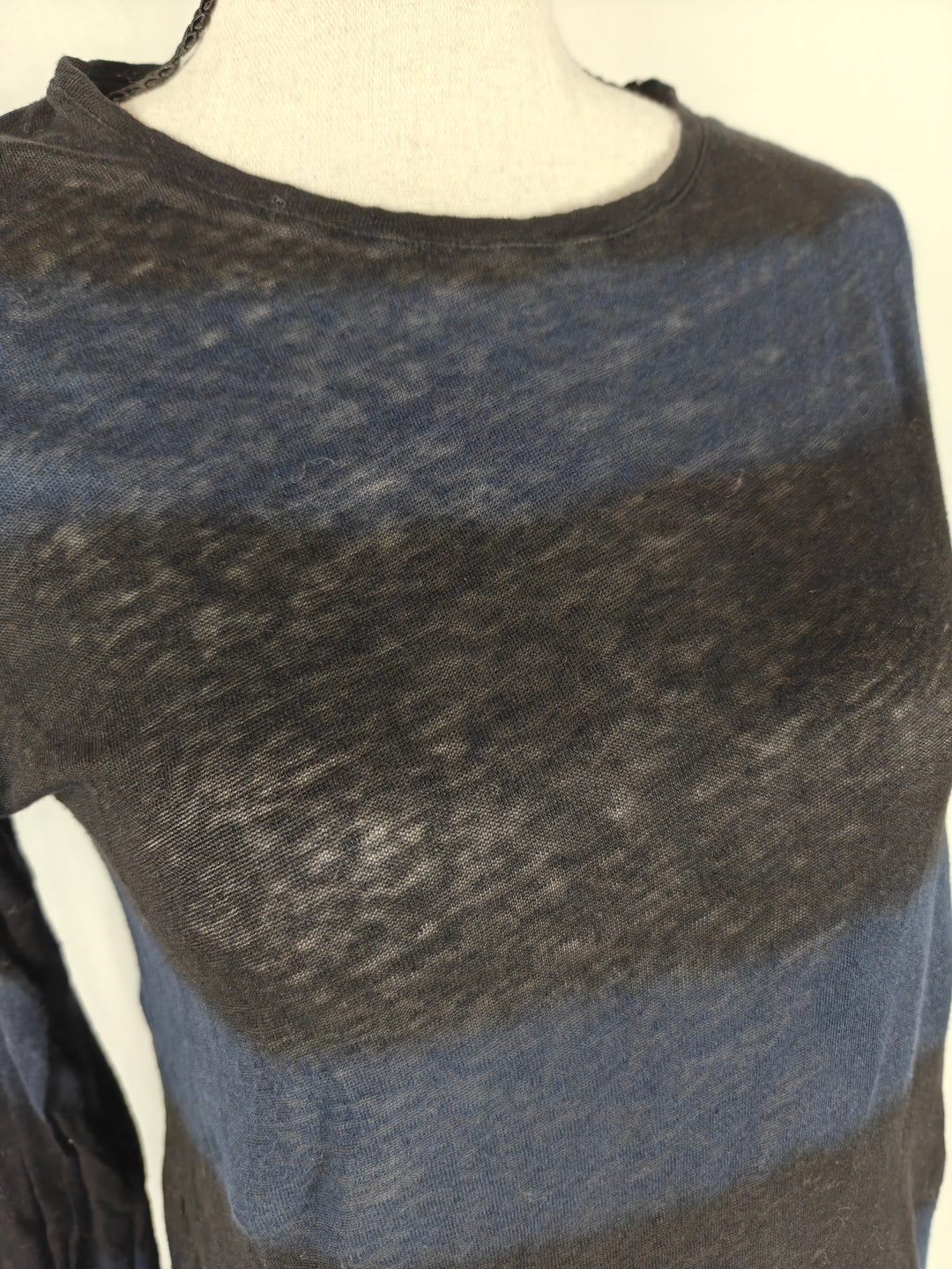 Womens Majestic Paris Long Sleeve Top Black Blue Size 1