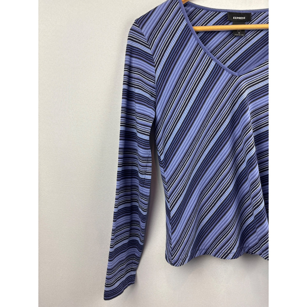 Express Womens Striped Long-Sleeve Top Size M