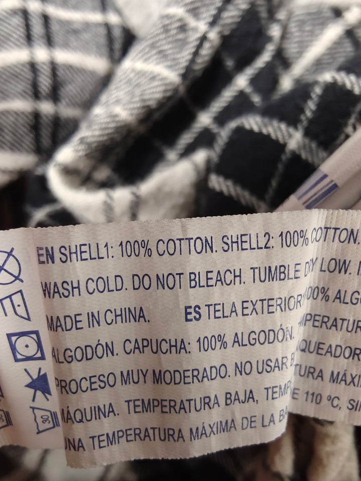 Womens Forever 21 Flannel Shirt Black White Gray Size M