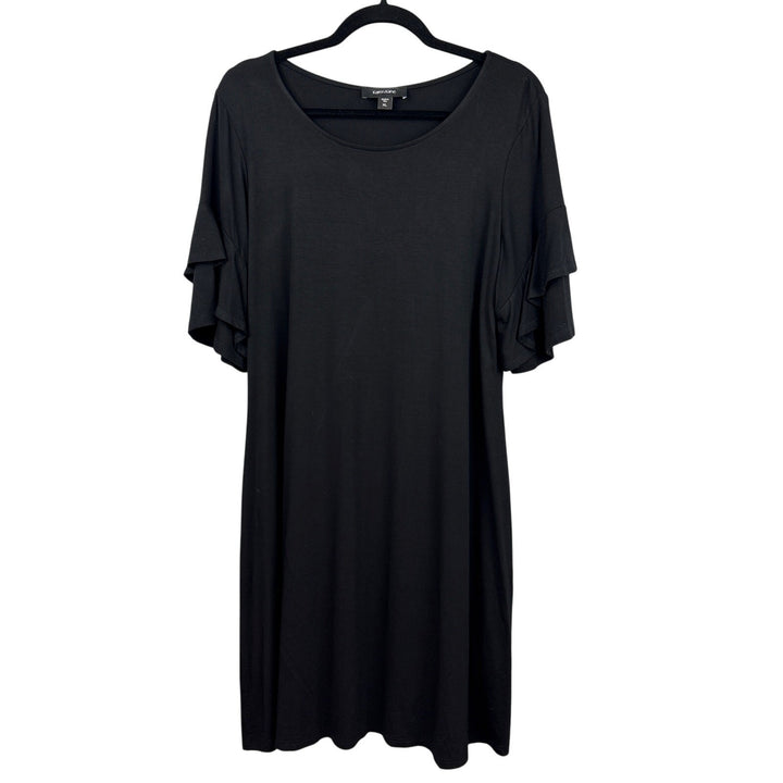 Women’s Karen Kane Size XL Black T-Shirt Dress with Ruffle Sleeves