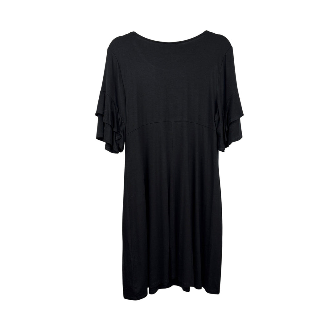 Women’s Karen Kane Size XL Black T-Shirt Dress with Ruffle Sleeves