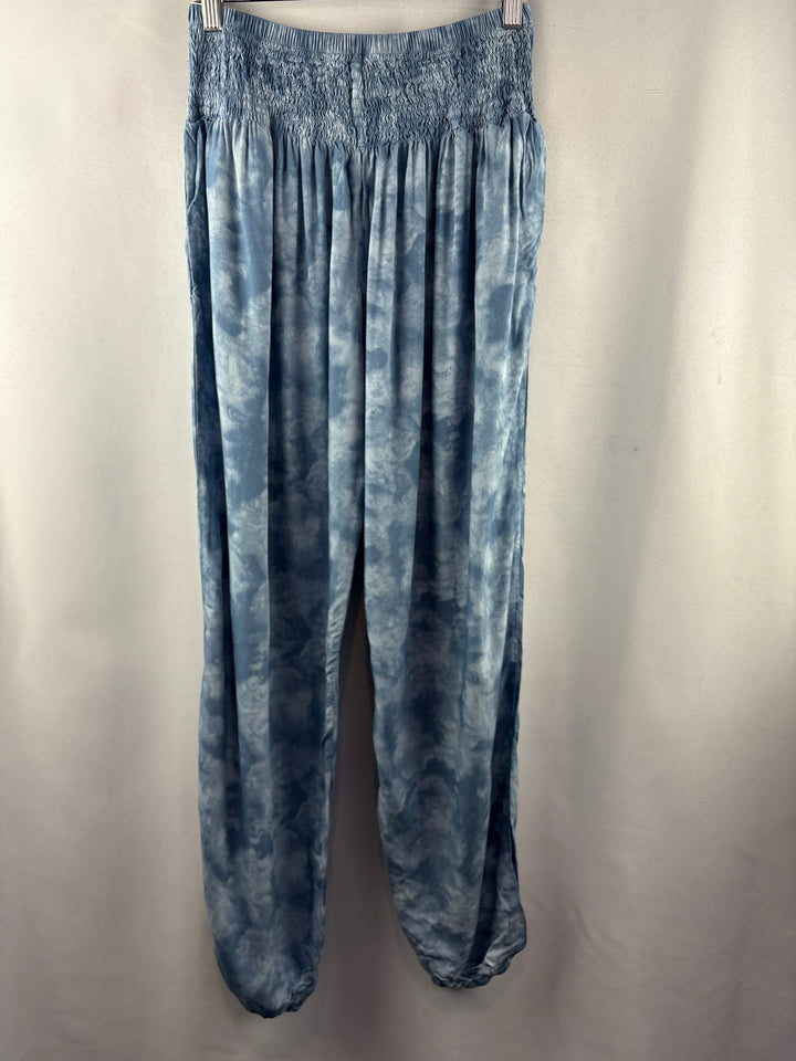Women’s Lotus &amp; Luna Small Grayish Blue Tie-Dye Harem Pants