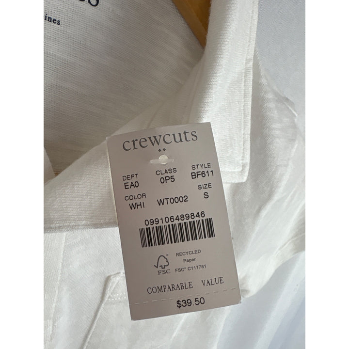 Crewcuts By J.Crew Kids White Polo Shirt Size S