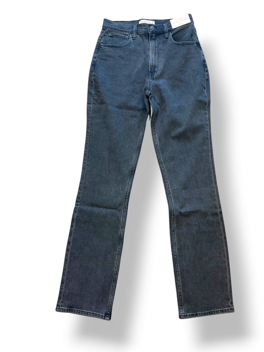 Abercrombie &amp; Fitch Black Wash Slim Straight Jeans 27 4 NWT Ultra High Rise Y2K