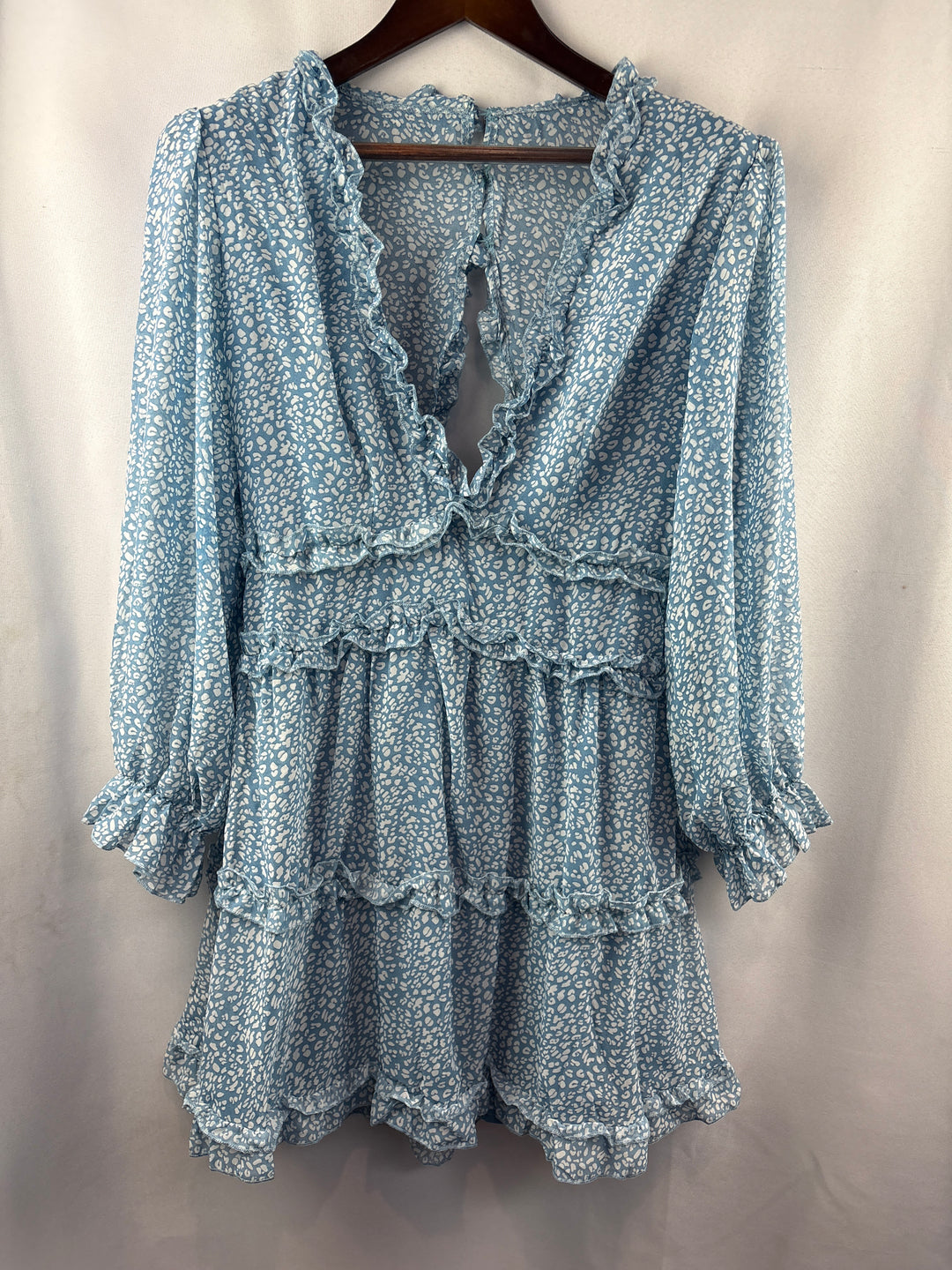 Women’s Bella’s Wardrobe Large Blue Animal Print Mini Dress