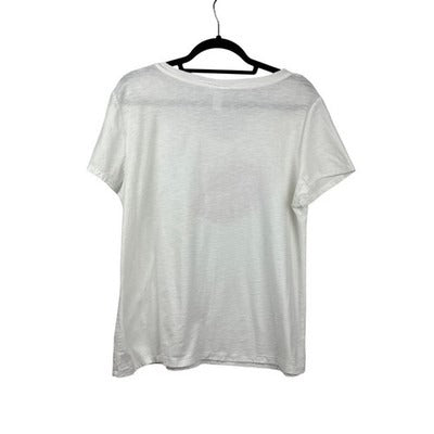 Women’s Style & Co Size XL White Short Sleeve Shirt with Red Lips Design