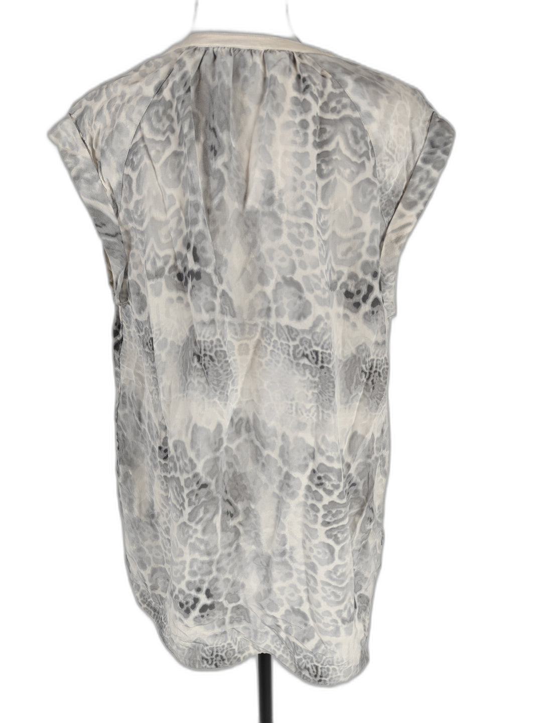 Womens Rebecca Taylor Blouse Gray Animal Print Size 10