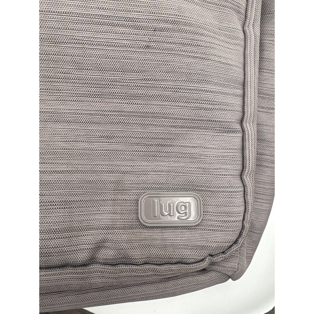 Lug Crossbody Messenger Bag With Adjustable Strap & Multiple Zipper Compartments In Gray