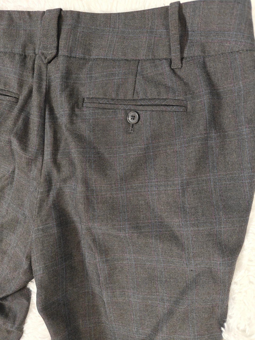 Womens LOFT Marisa Dress Pants Gray Plaid Size 12T