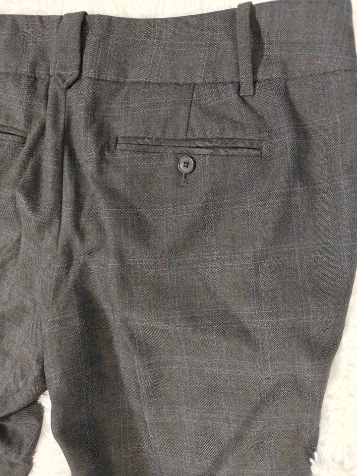 Womens LOFT Marisa Dress Pants Gray Plaid Size 12T