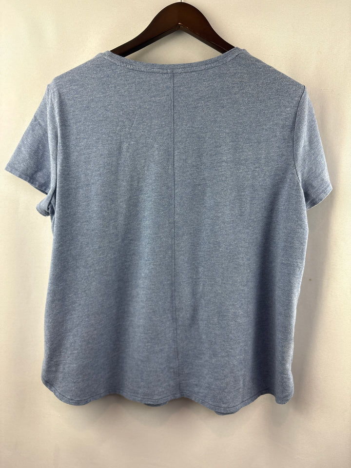 Women’s Chico’s Misty Blue V-Neck Short Sleeve Shirt