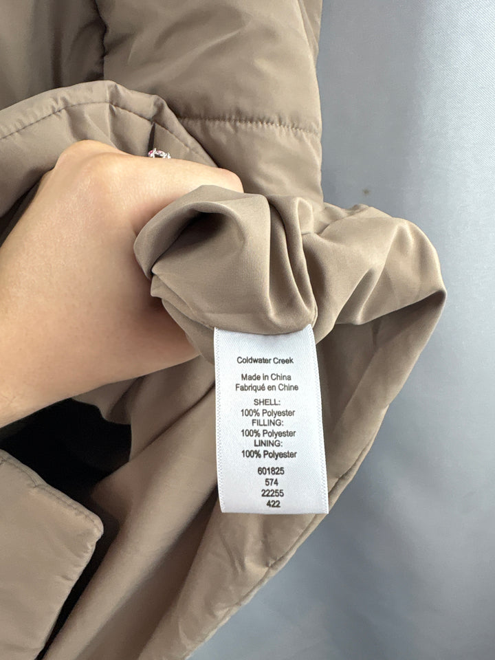 Women’s Coldwater Creek XL Beige Puffer Vest