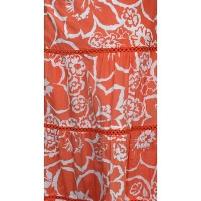 Women's Jones New York Cotton Pink Floral Long Skirt - Size 16