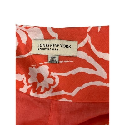 Women's Jones New York Cotton Pink Floral Long Skirt - Size 16