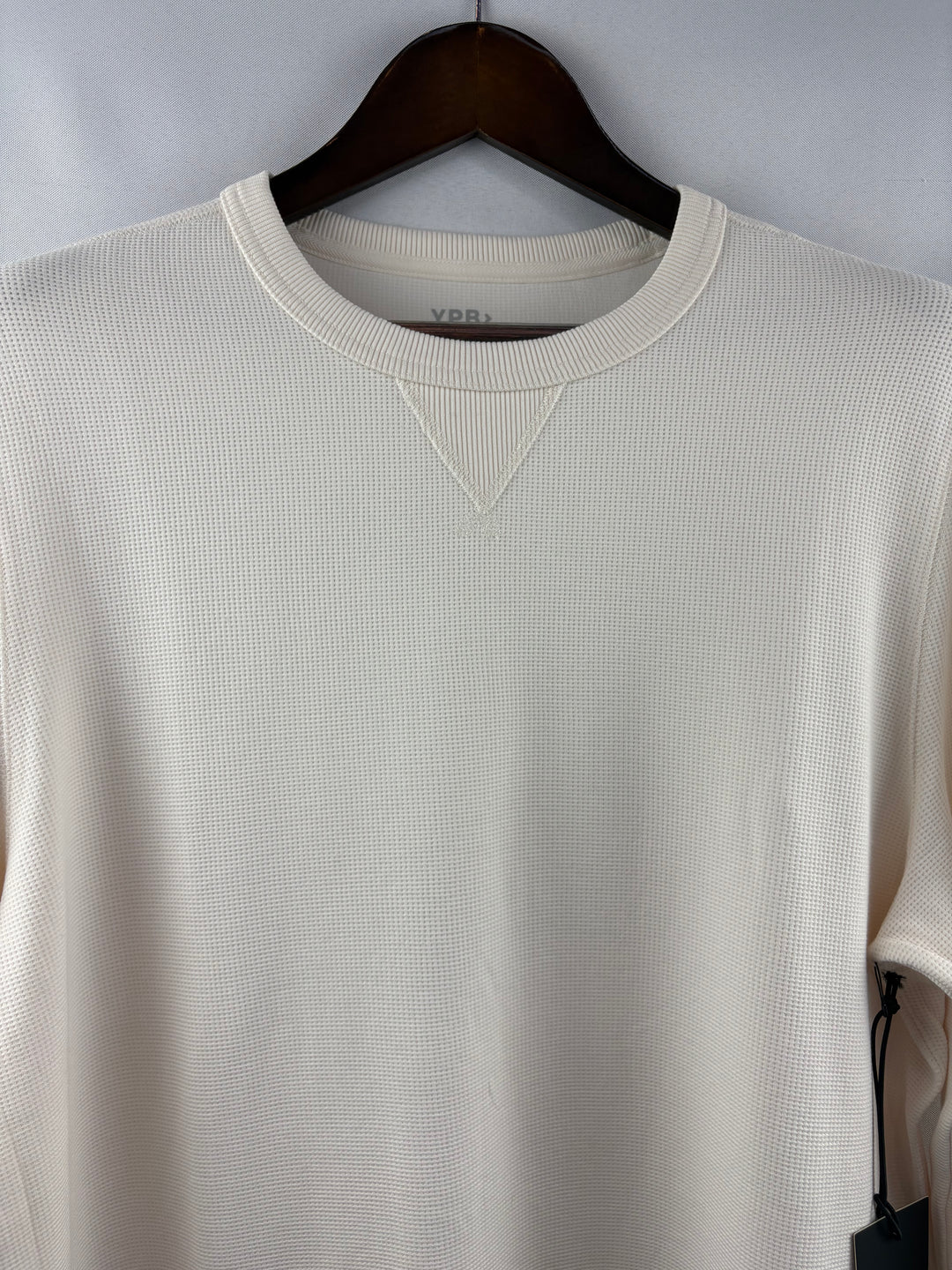 Men’s YPB Large Cream Long Sleeve Waffle Shirt