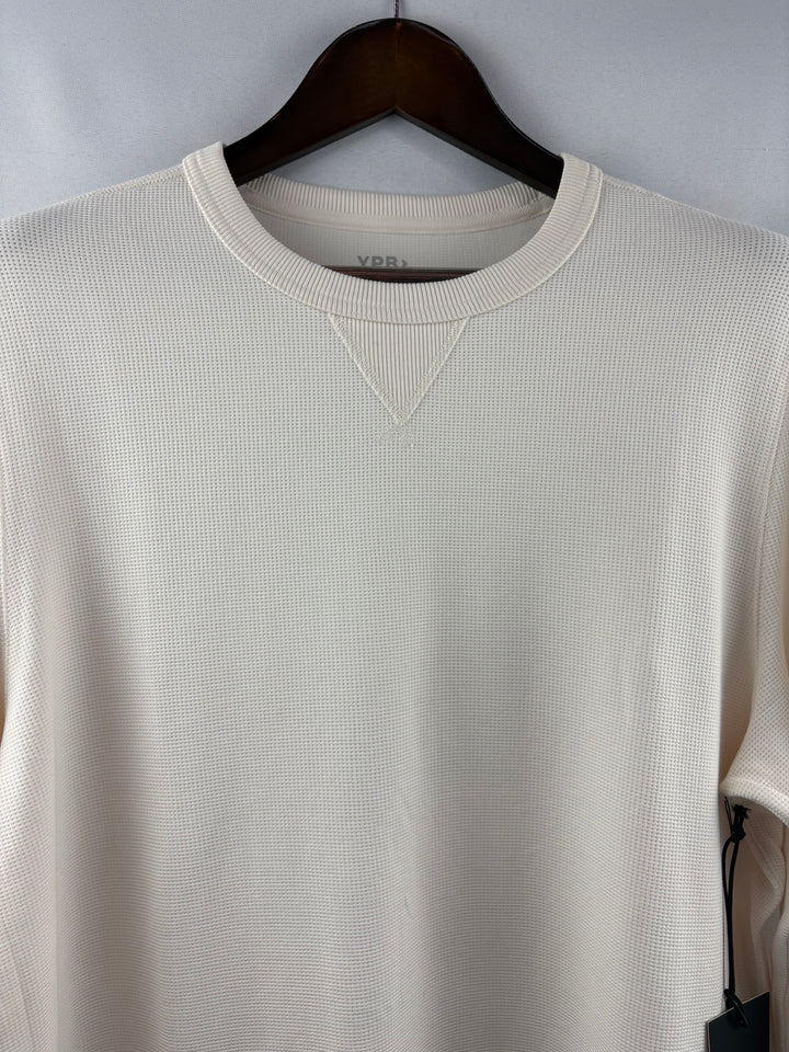 Men’s YPB Large Cream Long Sleeve Waffle Shirt