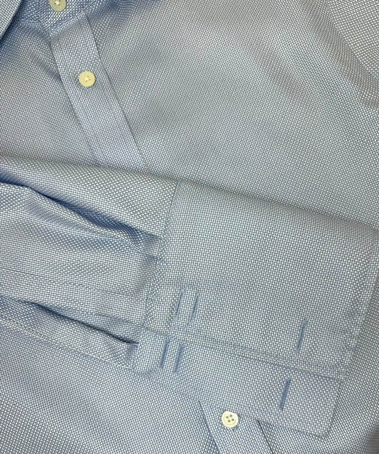 Charles Tyrwhitt Non‑Iron Slim Fit Textured Blue Shirt SzM(15.5/35)