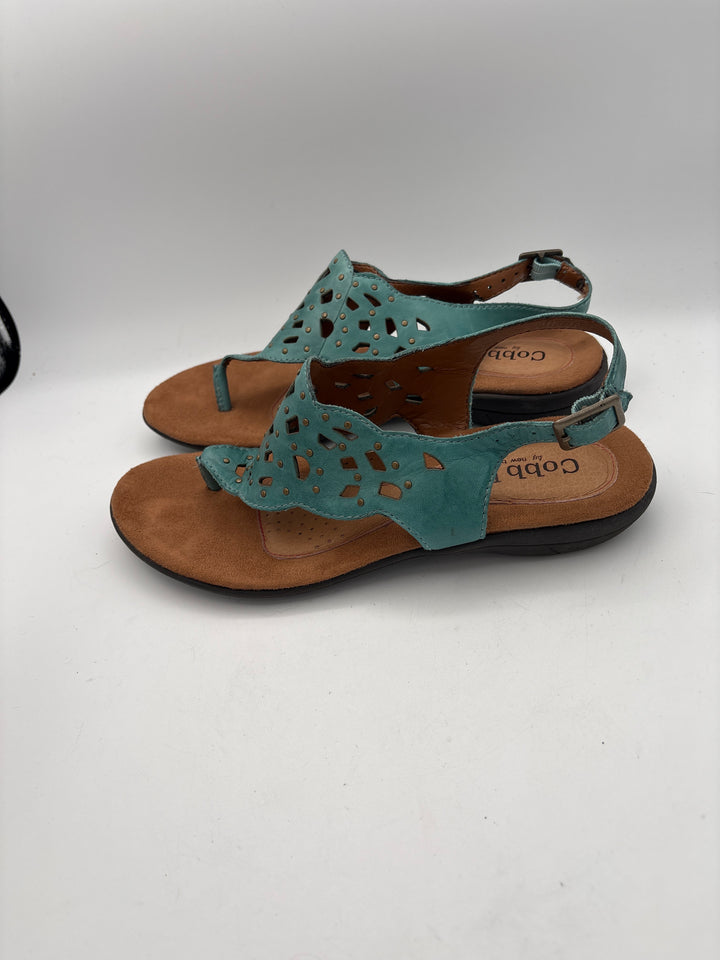 Women’s Colby Hill Size 8.5 Teal Leather Thong Sandals