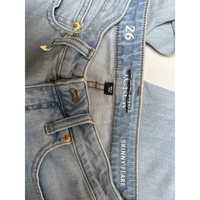 J.Crew Womens Skinny Flare Light Wash Jeans Size 26