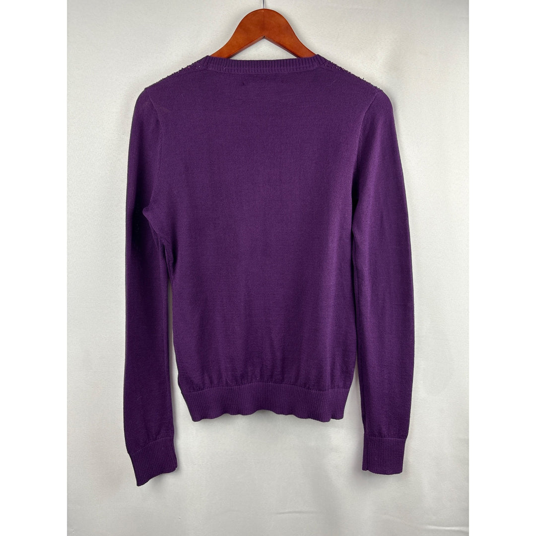 Women’s Central Park West Small Sparkly Plum Cardigan
