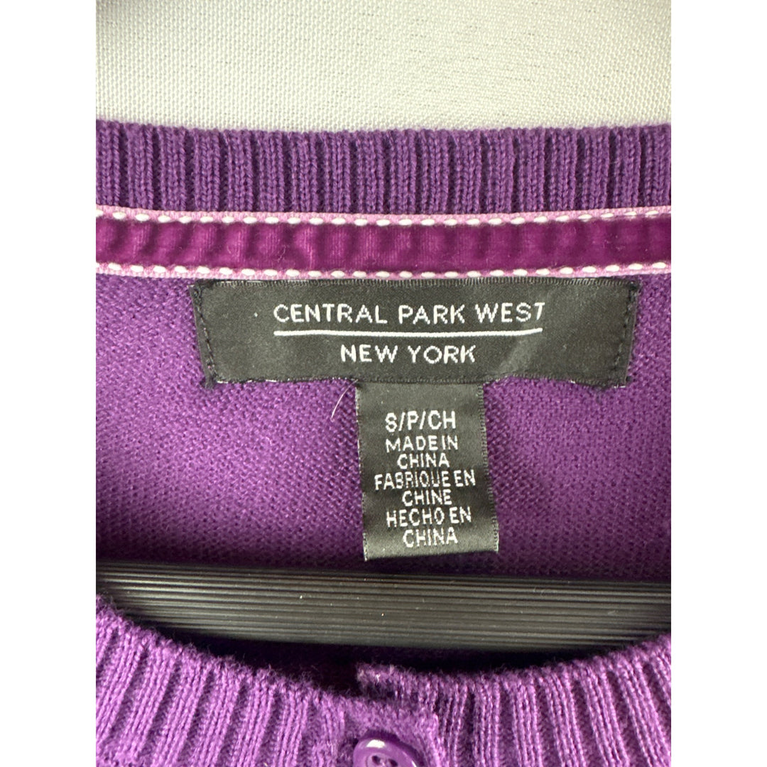 Women’s Central Park West Small Sparkly Plum Cardigan