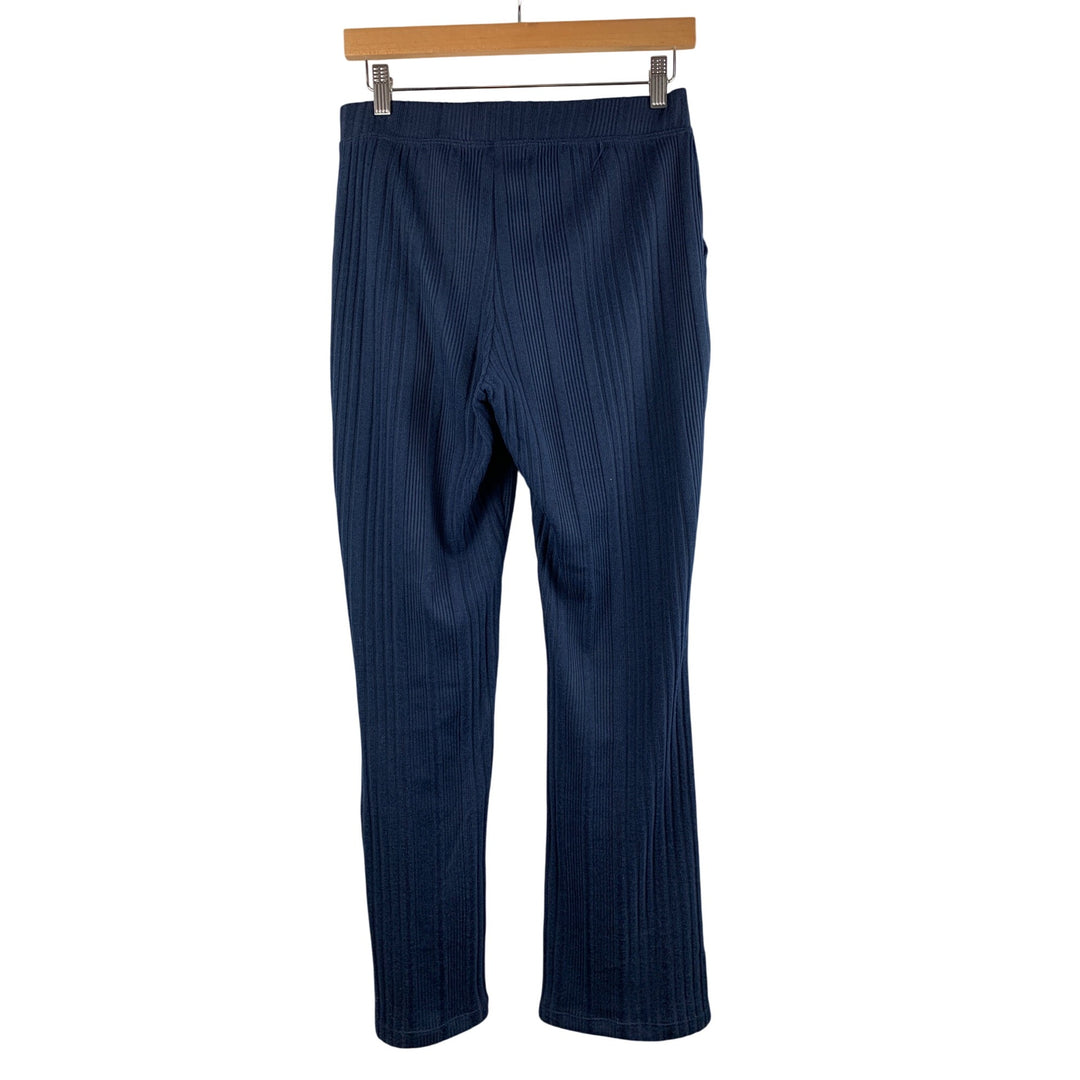 Cuddl Duds Small Ribbed Navy Pants With Pocket