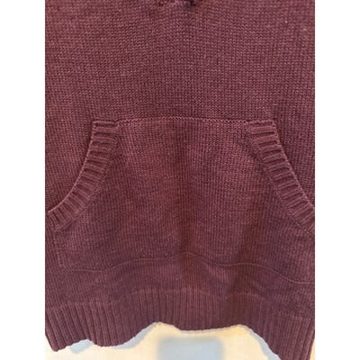 Julie by Uno Eggplant Short Sleeve Sweater Deep V Neck Sz SM