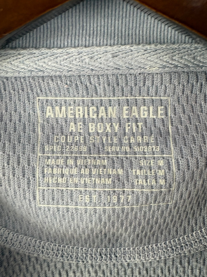 Men’s American Eagle Medium Cornflower Blue Long Sleeve Henley