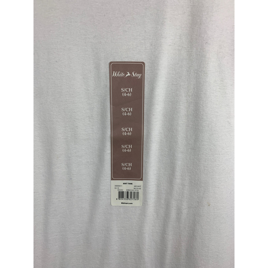 White Stag Womens Sleeveless Tank Top S (4-6) 100% Cotton White Made In Indonesia