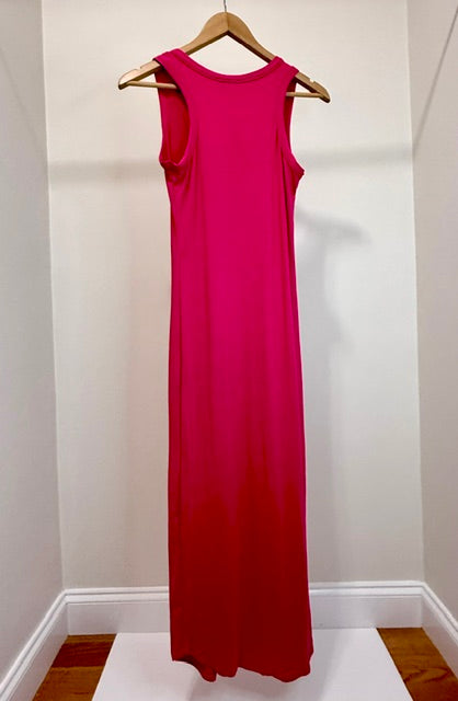 Capella USA Stretch V-Neck Maxi Dress – Hot Pink SzL NWT
