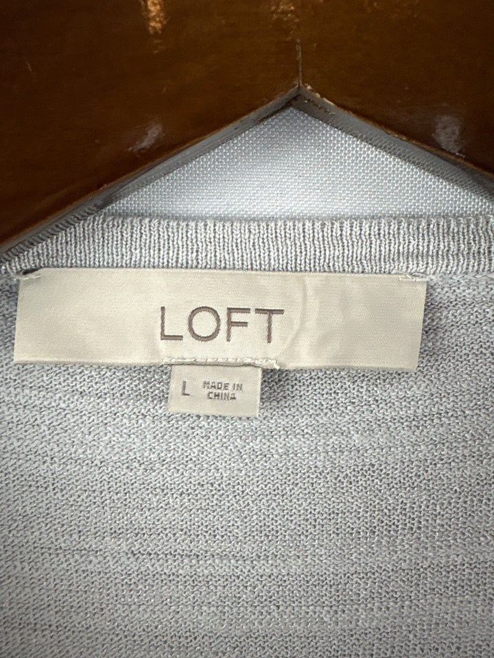 Women’s Loft Large Light Gray Sleeveless Knot Blouse