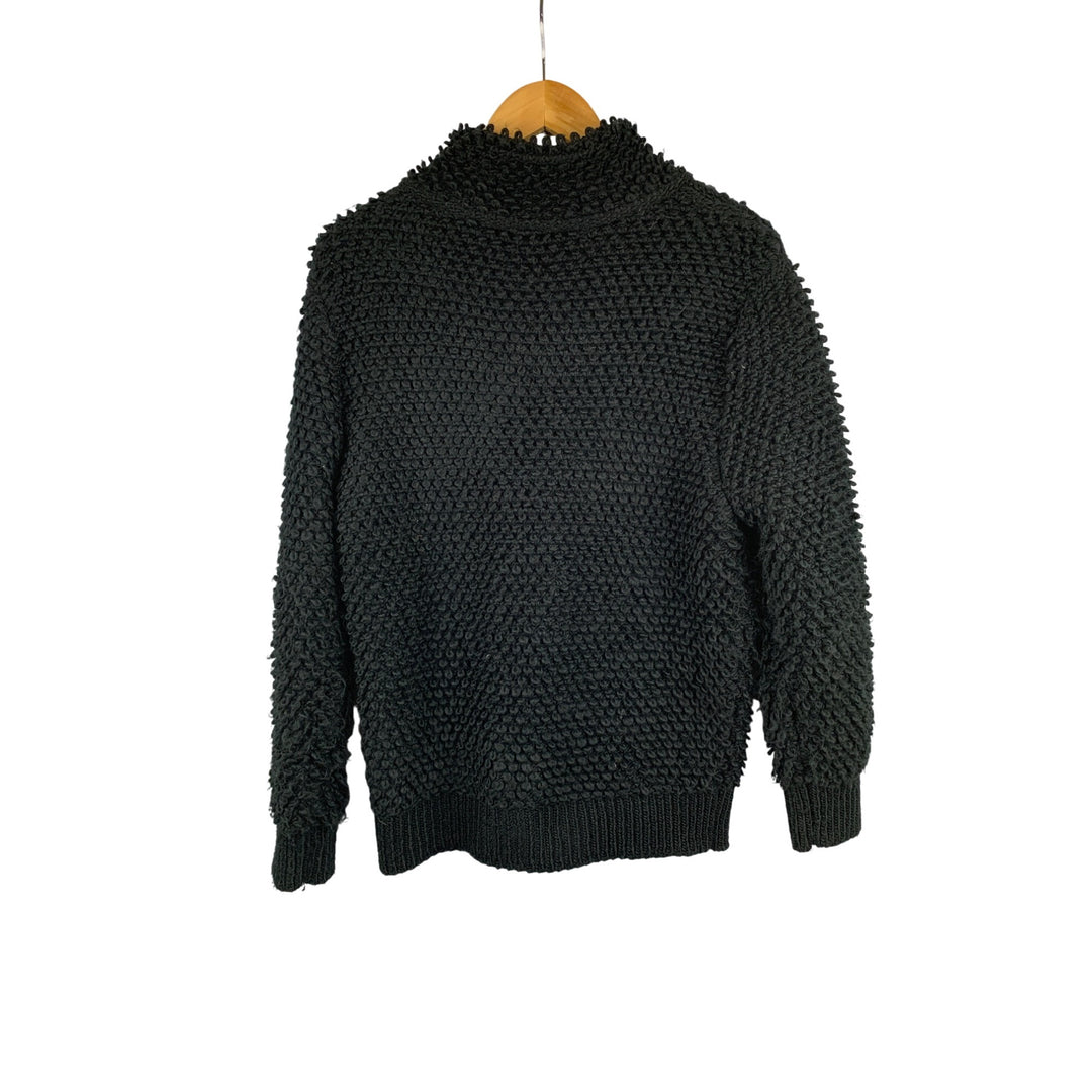 Treasure & Bond XS Black Textured Zip-Up Sweater Jacket