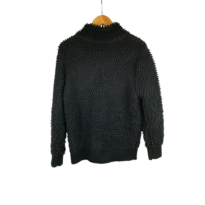 Treasure & Bond XS Black Textured Zip-Up Sweater Jacket