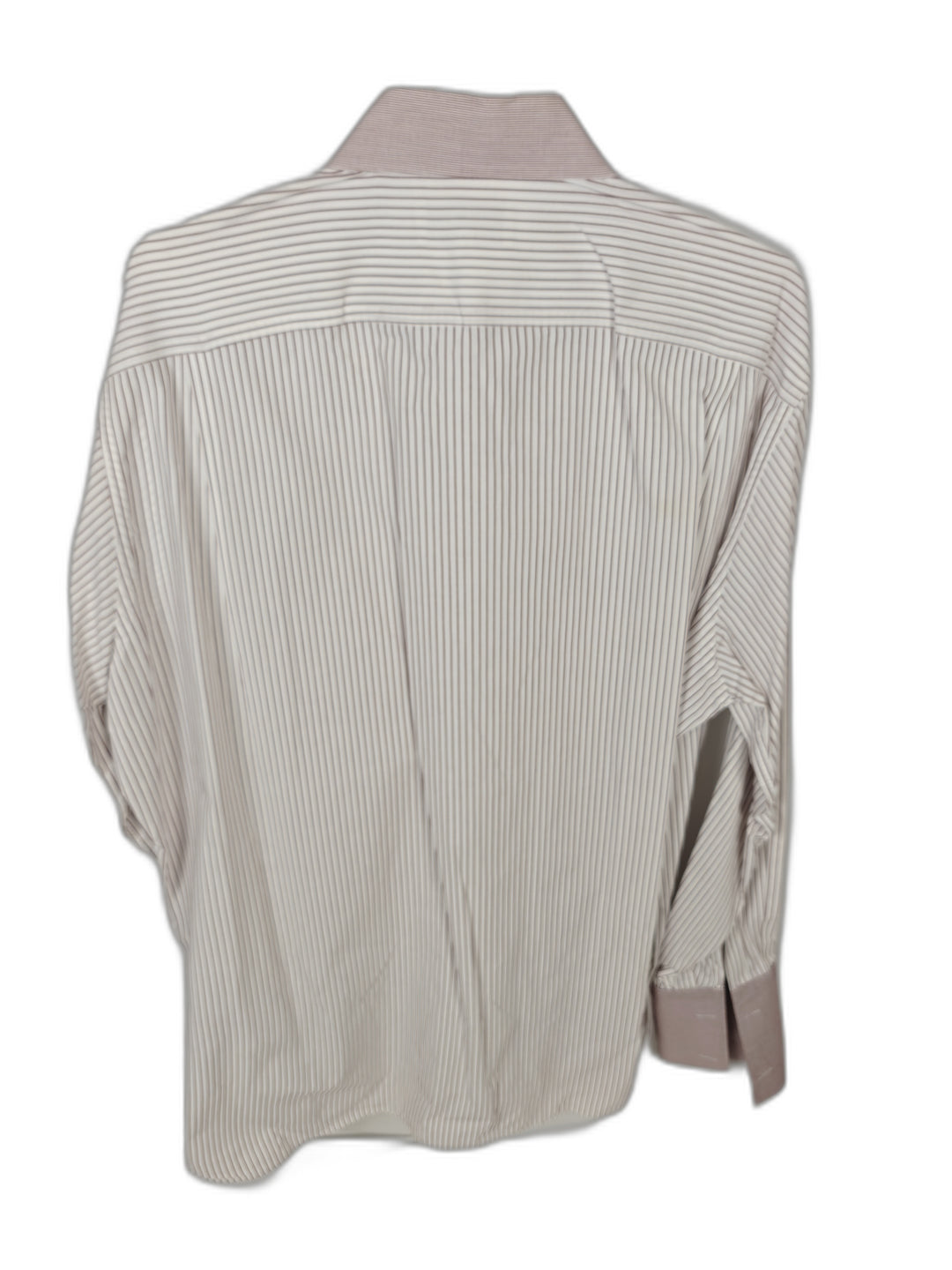 Italo Mondo Men's French Cuff Dress Shirt Red White Striped 16.5 36/37 Tall