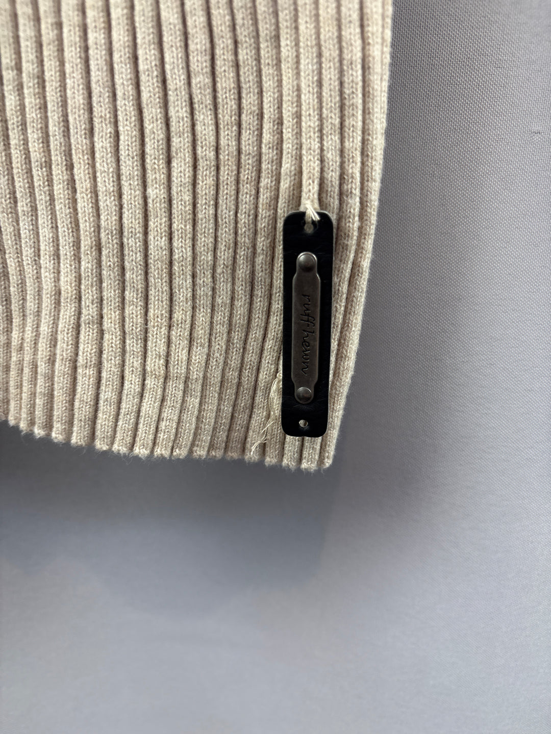 Women’s Ruff Hewn Medium Beige Ribbed Turtleneck Sweater