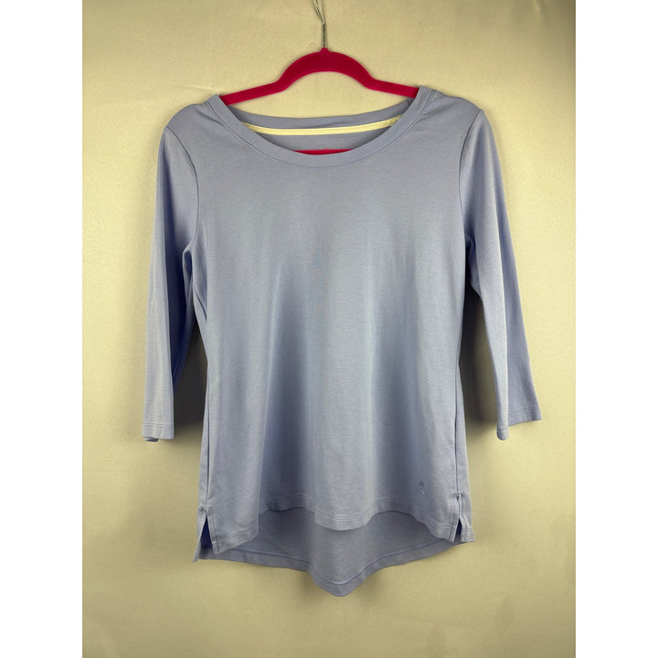 Isaac Mizrahi Live! Womens Light Blue 3/4 Sleeve Top S