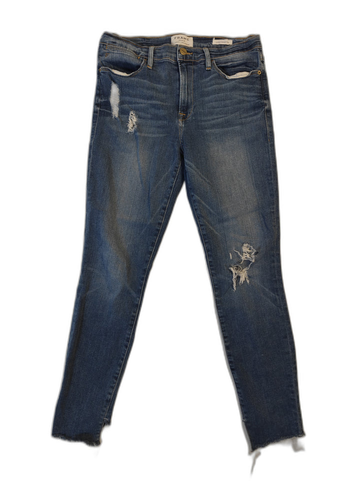 Womens FRAME Le High Skinny Crop Jeans Blue Size 29