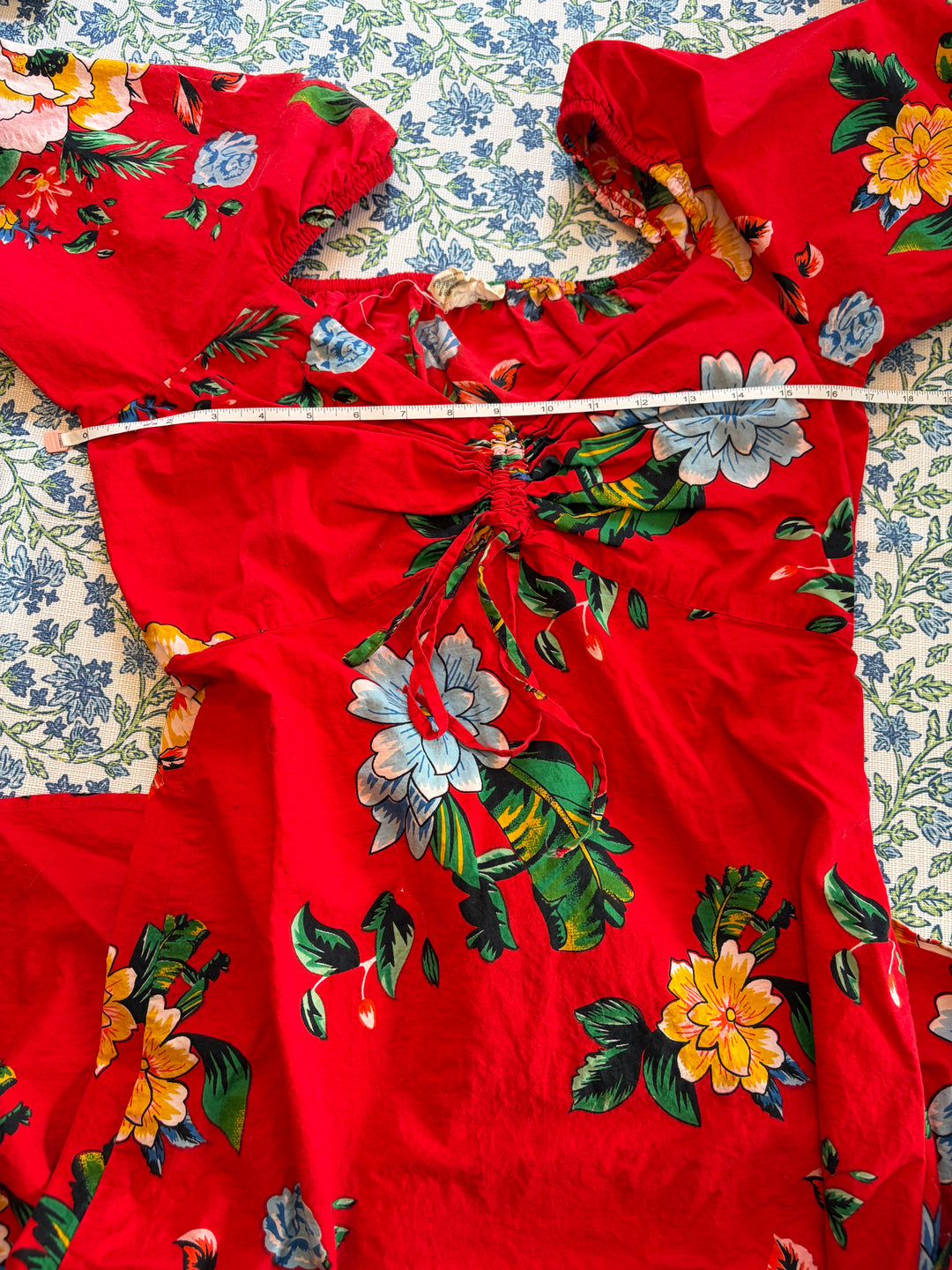 NAOO Red Floral Tropical Women's Maxi Dress Size M