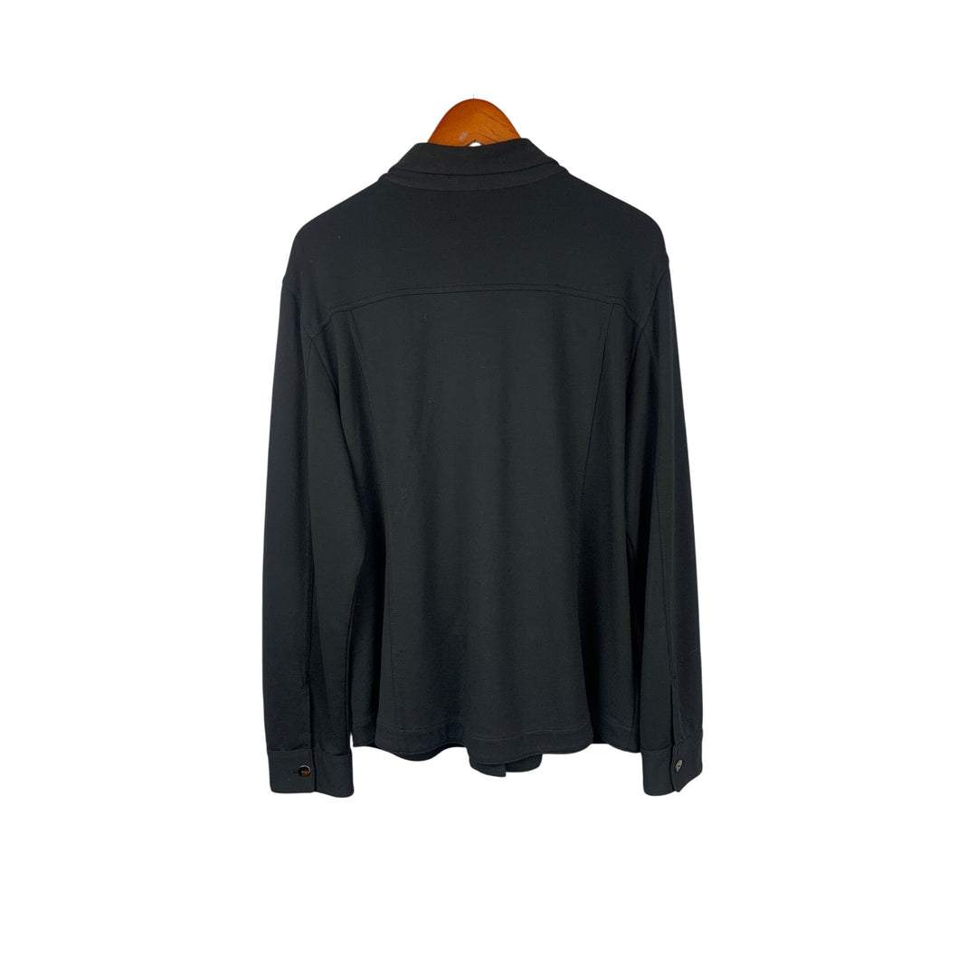 Chicos Womens Long Sleeve  Black Button-Up Jacket Size 3