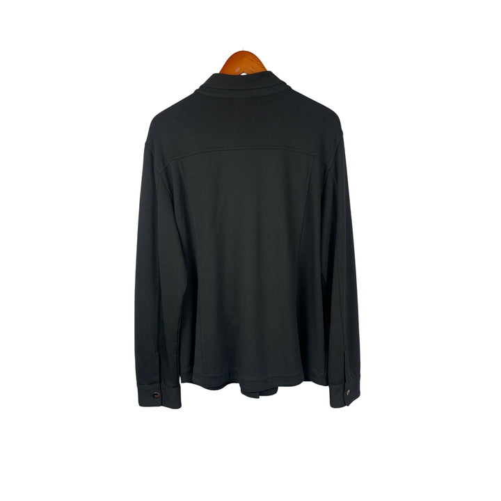 Chicos Womens Long Sleeve  Black Button-Up Jacket Size 3