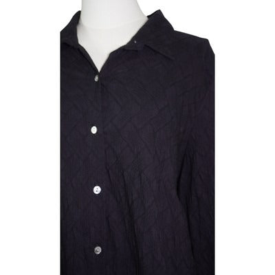 Women's MarlaWynne  Black Polyester Blend Button Up Shirt - Size 1X