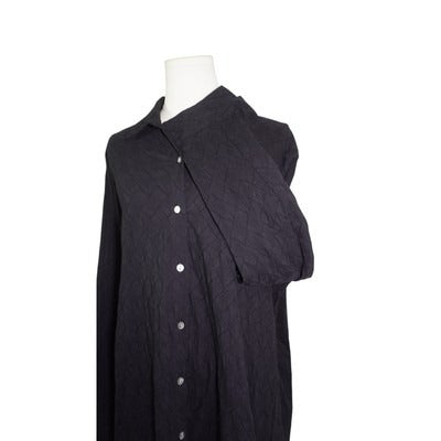 Women's MarlaWynne  Black Polyester Blend Button Up Shirt - Size 1X
