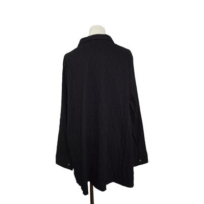 Women's MarlaWynne  Black Polyester Blend Button Up Shirt - Size 1X