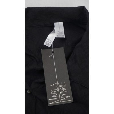 Women's MarlaWynne  Black Polyester Blend Button Up Shirt - Size 1X